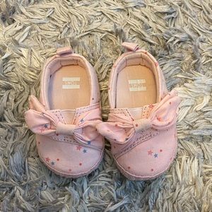 Toms Crib Alpargata Ballet Pink Star Print Microsuede